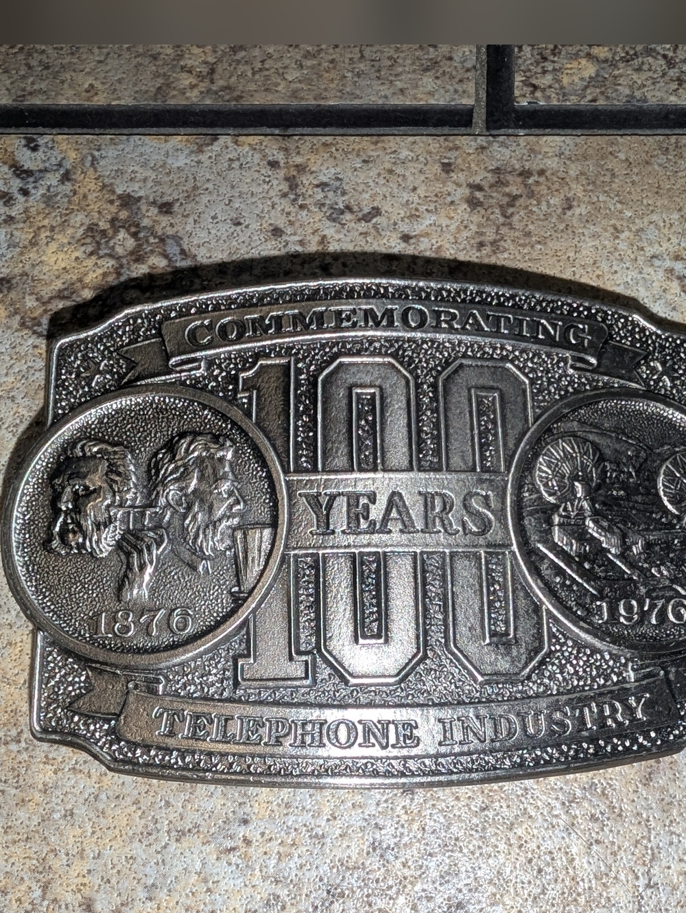 100 Year Telephone Lewis Buckles 1976 Belt Buckle